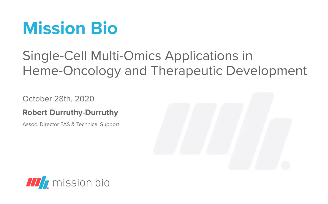 ICG-15 | Single-Cell Multi-Omics Applications in HemeOncology and Therapeutic Development
