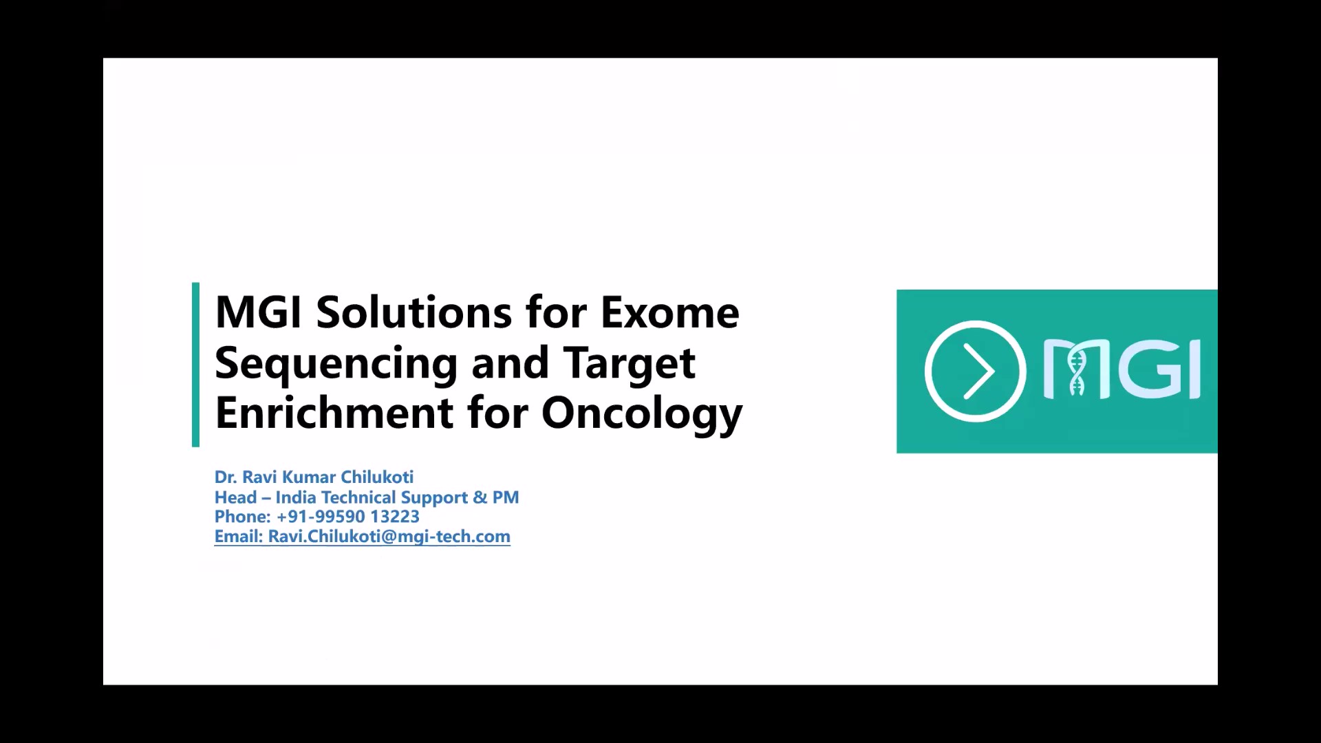 MGI Products for Exome Sequencing and Target Enrichment for Oncology